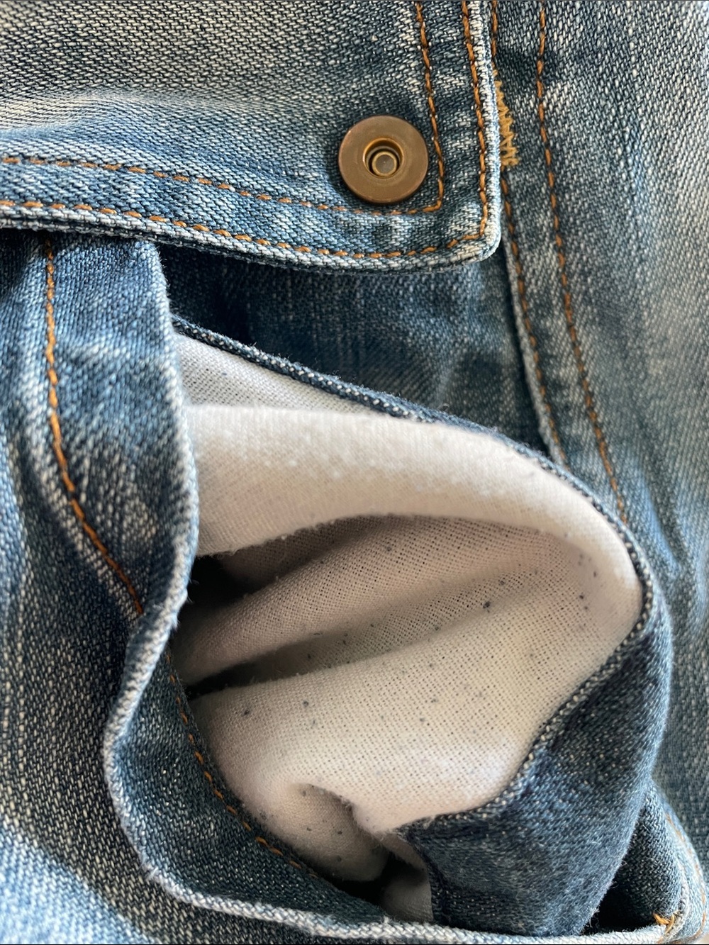 7 for all mankind a-line denim jean skirt large flap pockets rivets y2k 90s 30 - Picture 7 of 8